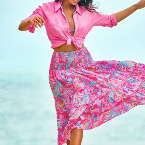 NWT Lilly Pulitzer Deavan Midi Skirt  Size Small